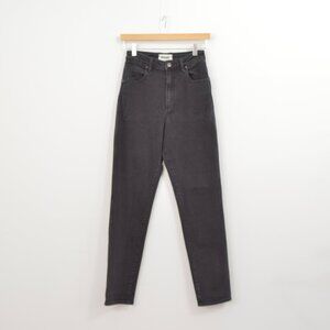 washed black high waisted straight leg wranglers size 4